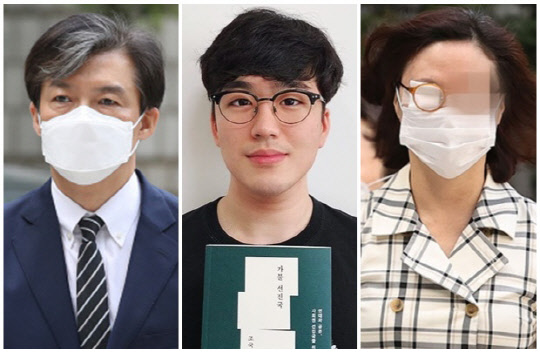(왼쪽부터) 조국 전 법무부 장관, 황희두 노무현 재단 이사, 정경심 전 동양대학교 교수. <황희두 페이스북, 연합뉴스>